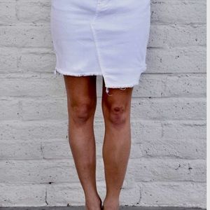 Just Black Denim white asymmetrical skirt